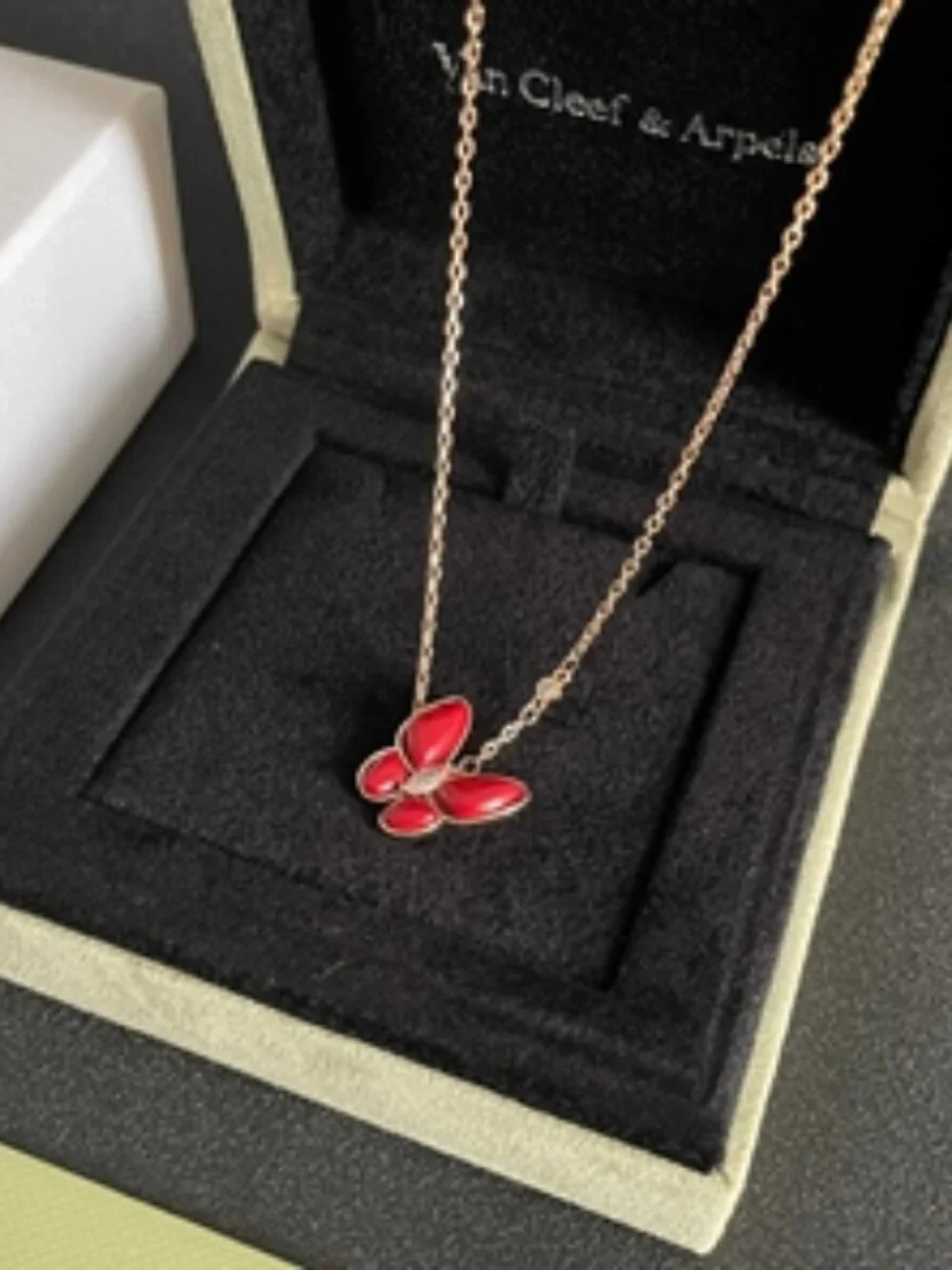 🌼Van Cleef & Arpels🌼 red butterfly necklace